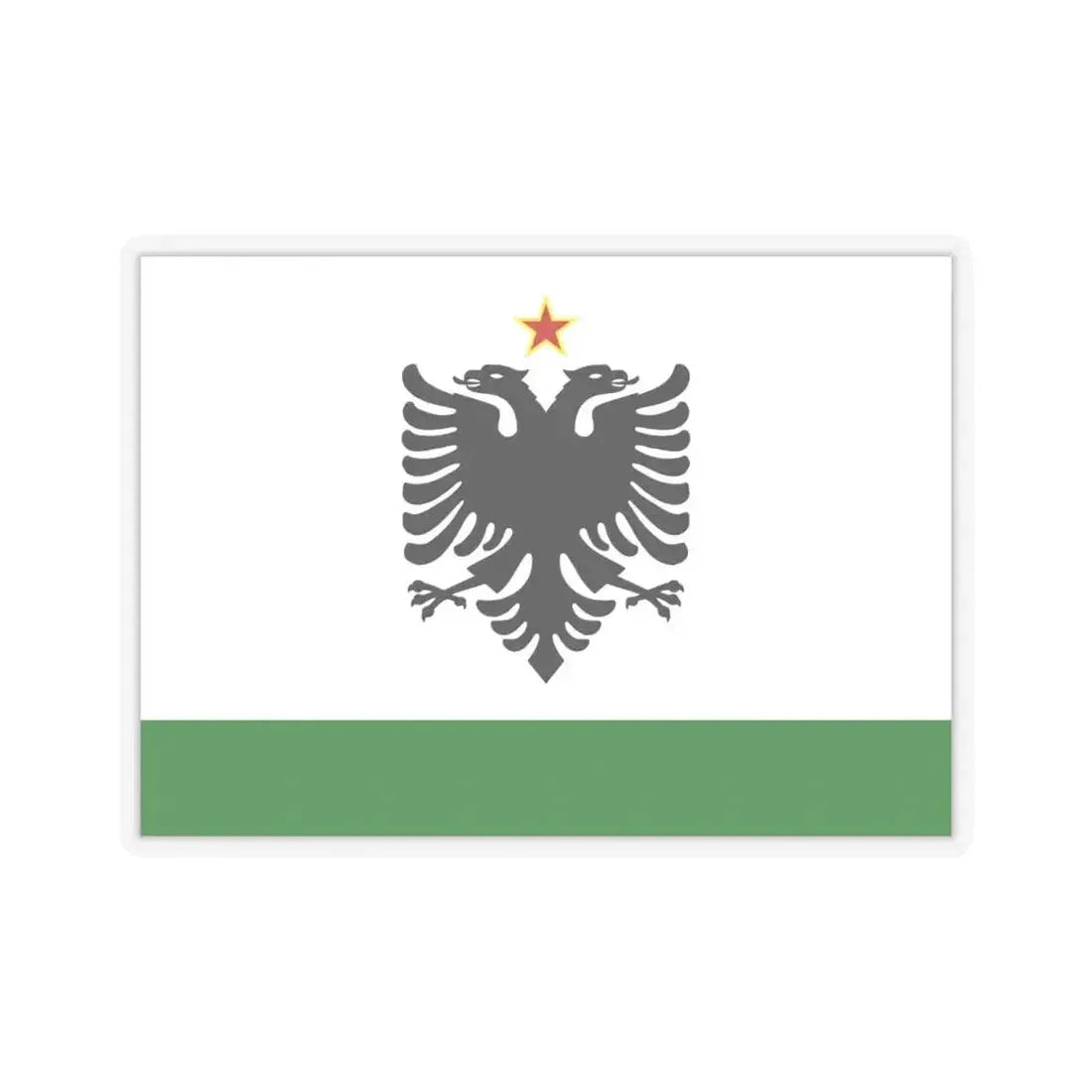 Albanian Coast Guard Ensign to 1958 to 1992 - STICKER Vinyl Kiss-Cut Decal 6 Inch Transparent - The Sticker Space