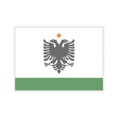 Albanian Coast Guard Ensign to 1958 to 1992 - STICKER Vinyl Kiss-Cut Decal 6 Inch Transparent - The Sticker Space