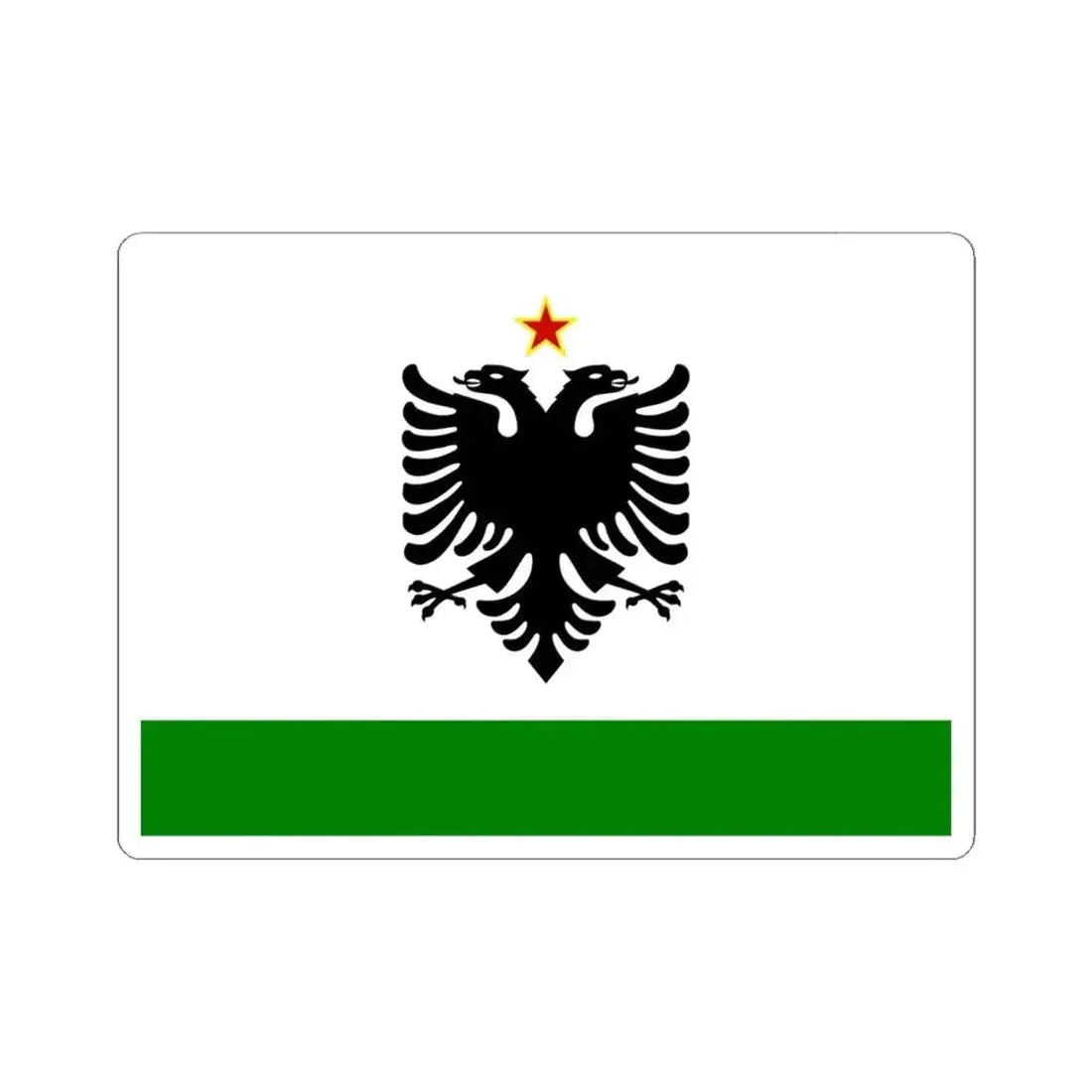 Albanian Coast Guard Ensign to 1958 to 1992 - STICKER Vinyl Kiss-Cut Decal 6 Inch White - The Sticker Space
