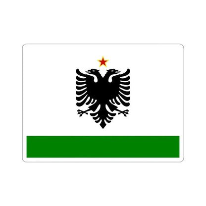 Albanian Coast Guard Ensign to 1958 to 1992 - STICKER Vinyl Kiss-Cut Decal 6 Inch White - The Sticker Space