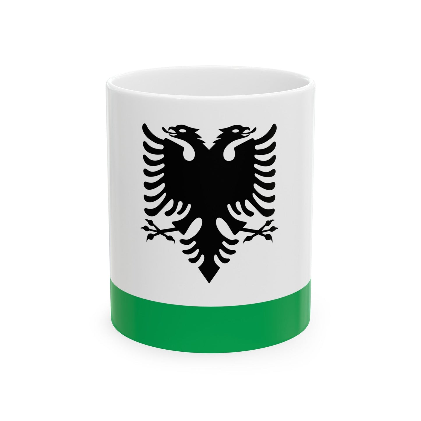 Albanian Coast Guard Ensign - White Coffee Mug-11oz-The Sticker Space