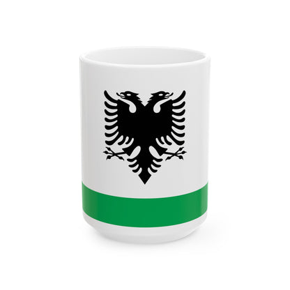 Albanian Coast Guard Ensign - White Coffee Mug-15oz-The Sticker Space