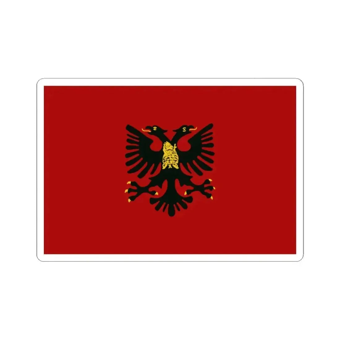 Albanian Republic State Flag (Albania) STICKER Vinyl Kiss-Cut Decal 2 Inch White - The Sticker Space