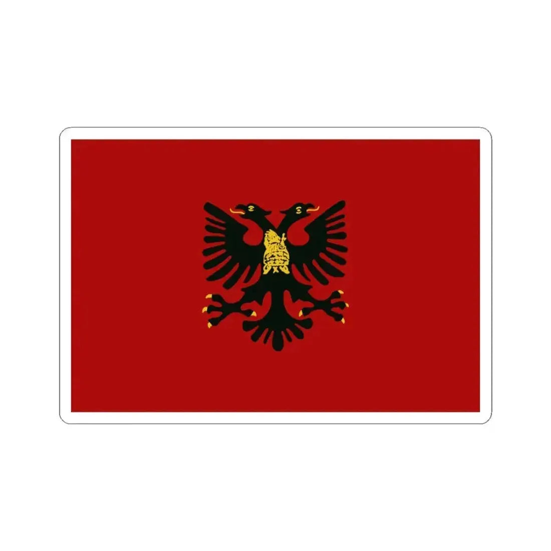 Albanian Republic State Flag (Albania) STICKER Vinyl Kiss-Cut Decal 3 Inch White - The Sticker Space
