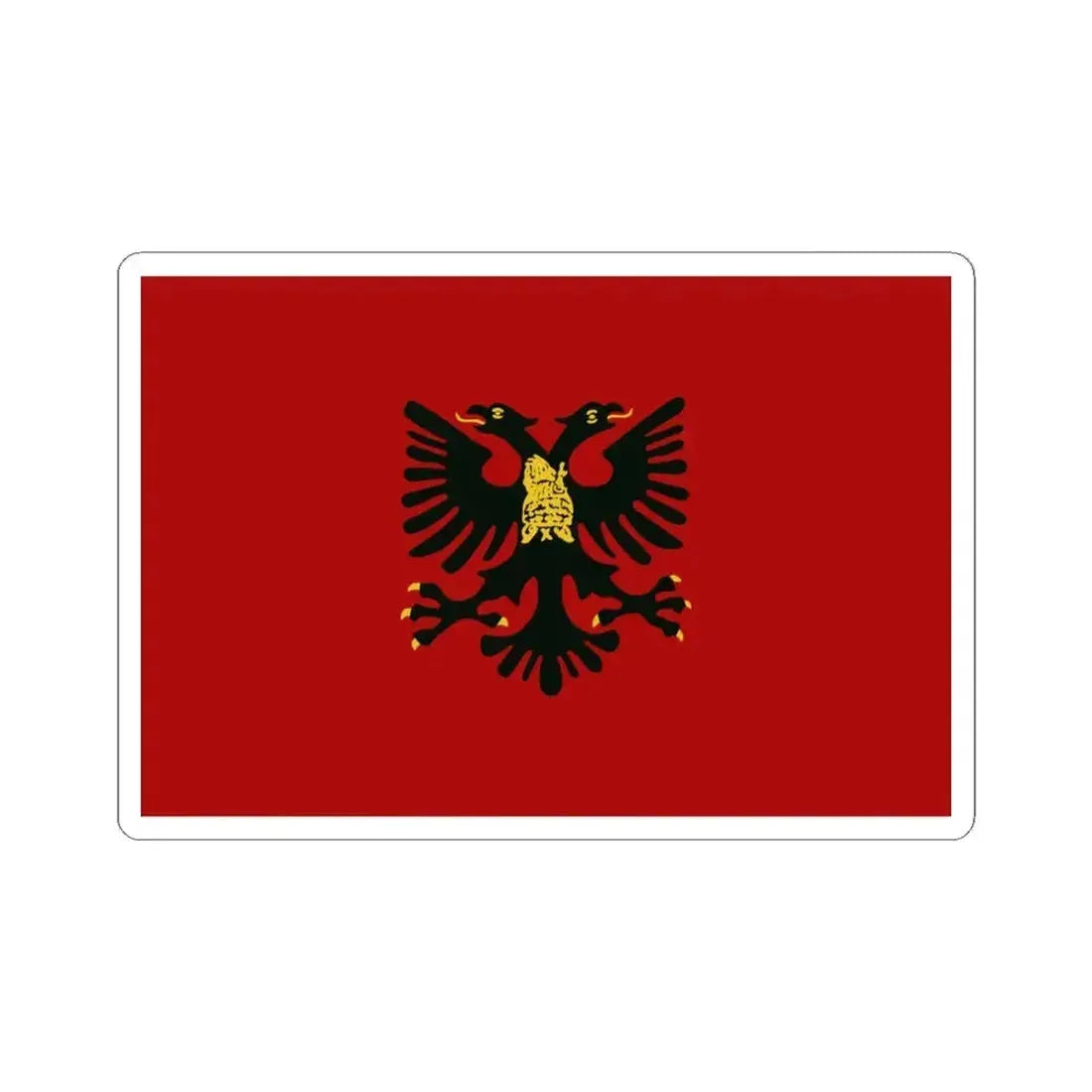 Albanian Republic State Flag (Albania) STICKER Vinyl Kiss-Cut Decal 4 Inch White - The Sticker Space