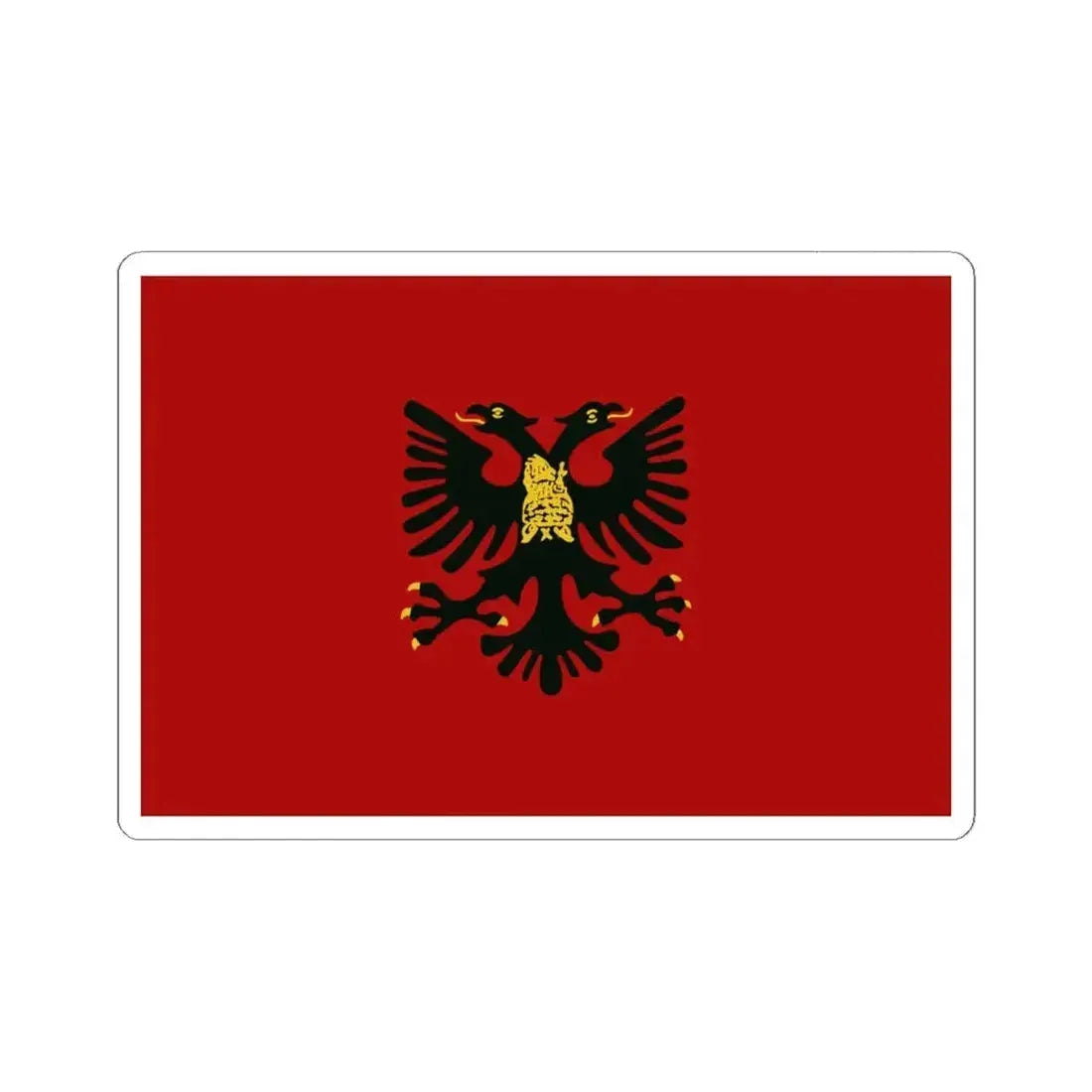 Albanian Republic State Flag (Albania) STICKER Vinyl Kiss-Cut Decal 6 Inch White - The Sticker Space