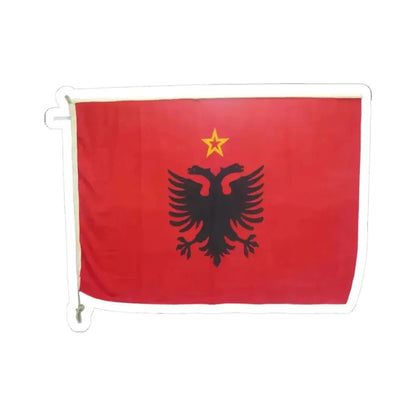 Albanian State Flag used at the UN 1970s (Albania) STICKER Vinyl Kiss-Cut Decal 3 Inch White - The Sticker Space