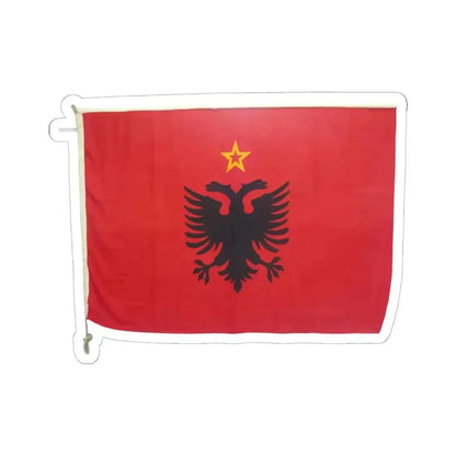 Albanian State Flag used at the UN 1970s (Albania) STICKER Vinyl Kiss-Cut Decal 6 Inch White - The Sticker Space