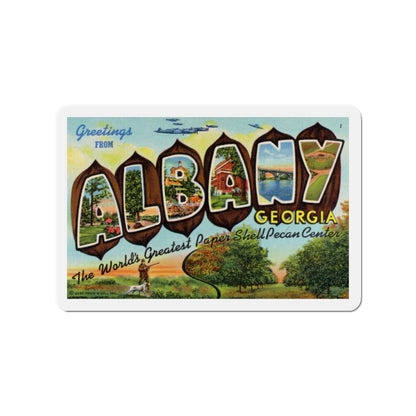 Albany Georgia (Greeting Postcards) Die-Cut Magnet-3" x 3"-The Sticker Space