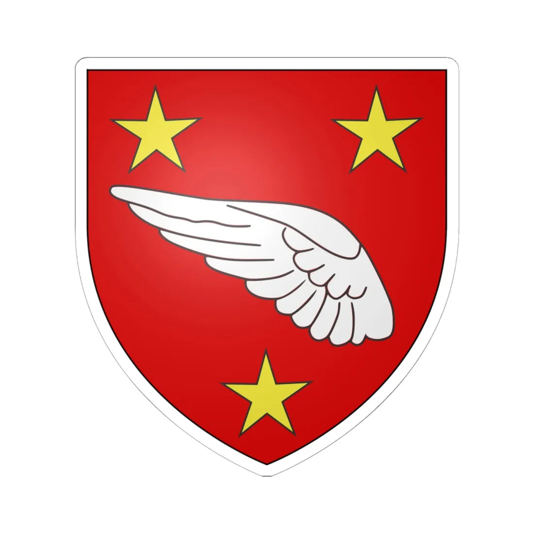 Albenas (France) (Coat of Arms) STICKER Vinyl Kiss-Cut Decal 6 Inch White - The Sticker Space