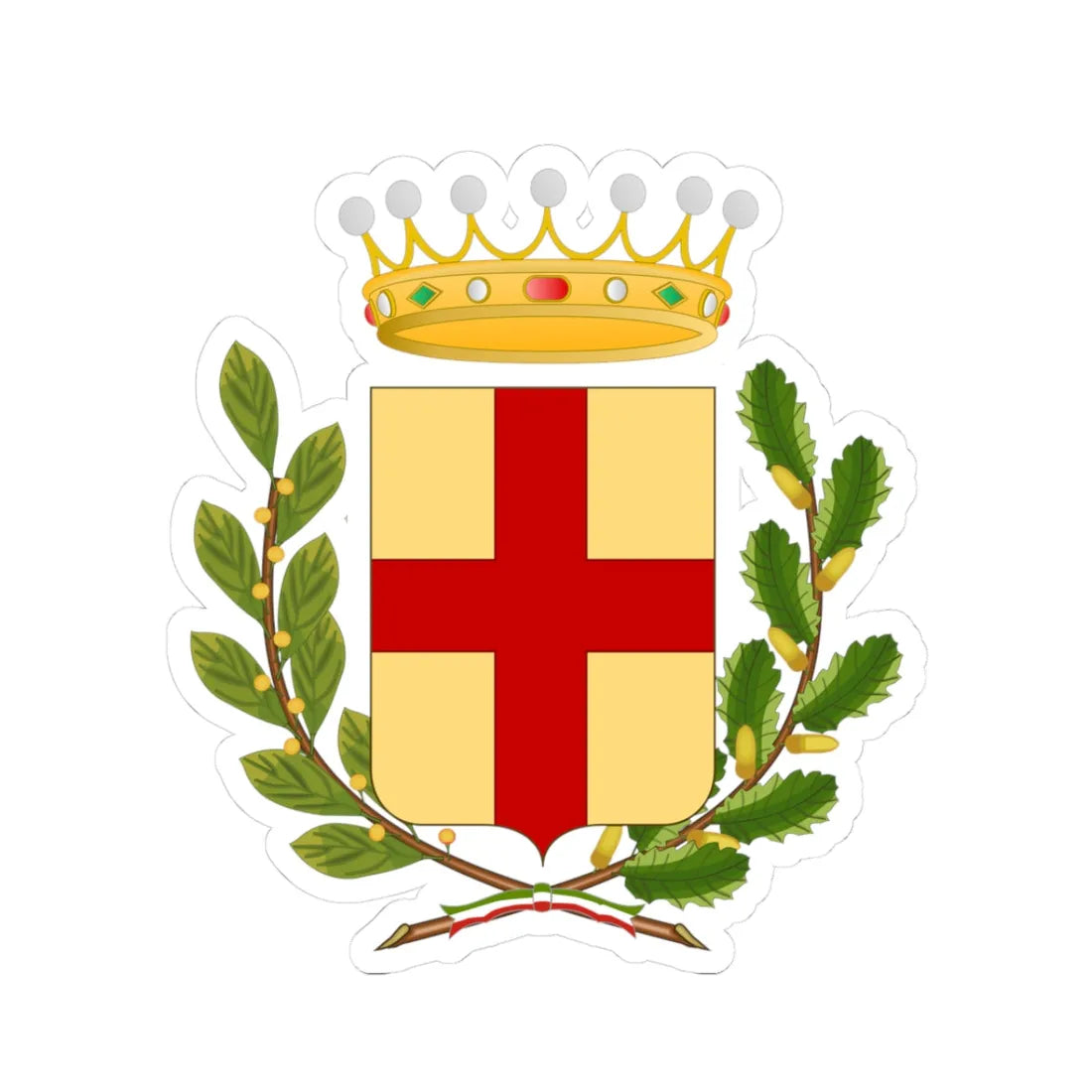 Albenga-Stemma Stile Waterbottle (Italy) (Coat of Arms) STICKER Vinyl Kiss-Cut Decal 3 Inch White - The Sticker Space