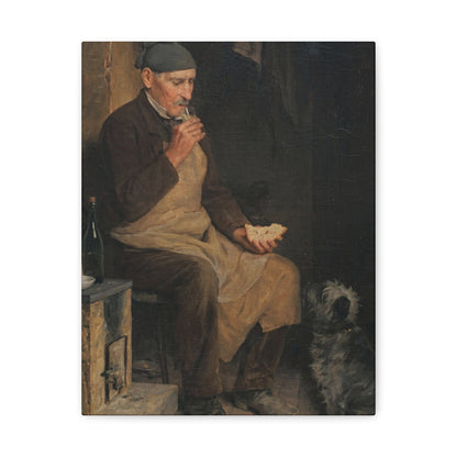 Albert Anker (1831-1910) Old Man Taking a Rest 1901 - Canvas Wall Art-11″ x 14″-The Sticker Space