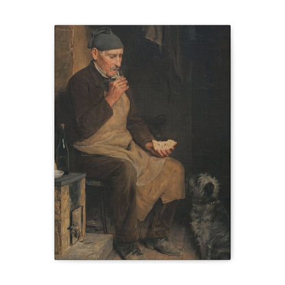 Albert Anker (1831-1910) Old Man Taking a Rest 1901 - Canvas Wall Art-12″ x 16″-The Sticker Space