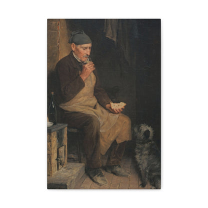 Albert Anker (1831-1910) Old Man Taking a Rest 1901 - Canvas Wall Art-12" x 18"-The Sticker Space