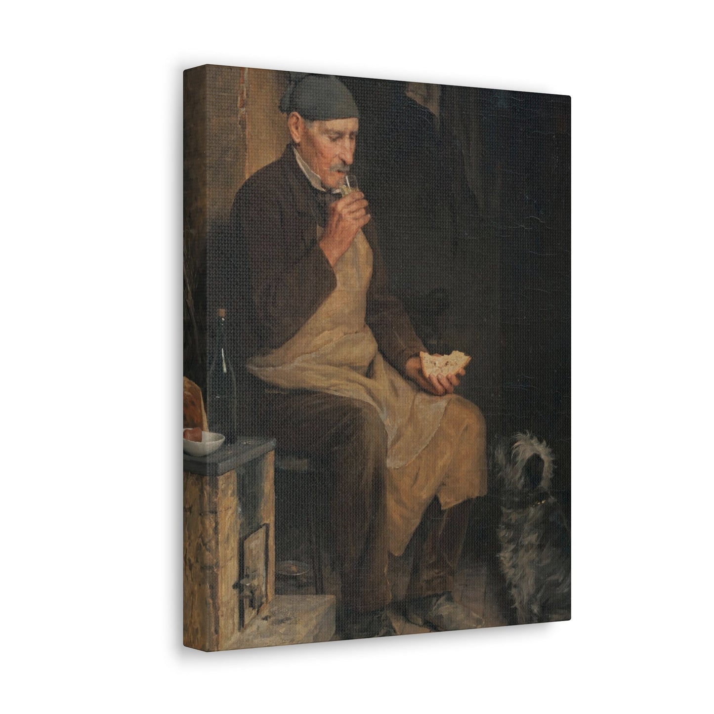 Albert Anker (1831-1910) Old Man Taking a Rest 1901 - Canvas Wall Art-The Sticker Space