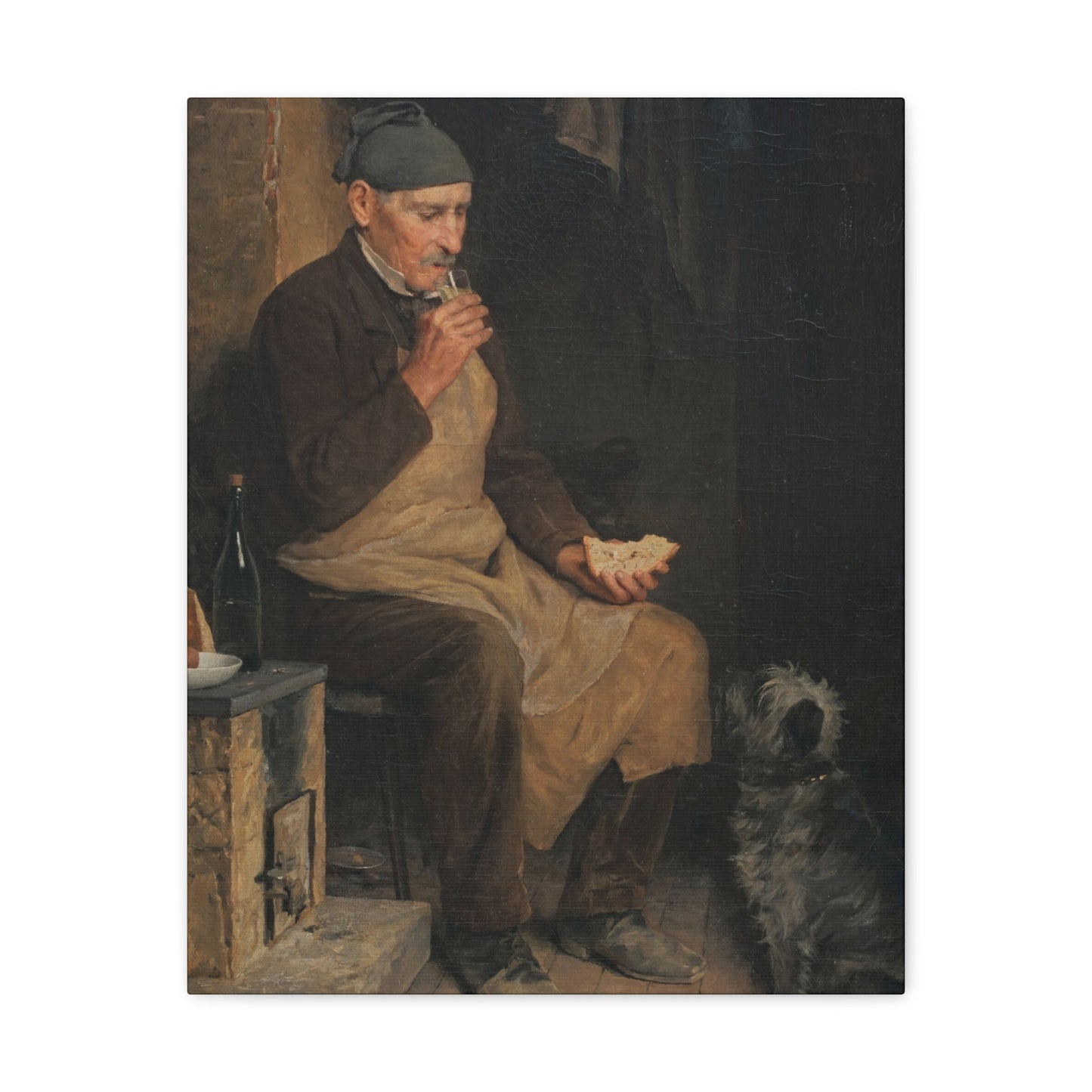 Albert Anker (1831-1910) Old Man Taking a Rest 1901 - Canvas Wall Art-16″ x 20″-The Sticker Space