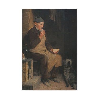 Albert Anker (1831-1910) Old Man Taking a Rest 1901 - Canvas Wall Art-16″ x 24″-The Sticker Space