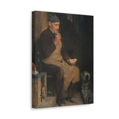 Albert Anker (1831-1910) Old Man Taking a Rest 1901 - Canvas Wall Art-The Sticker Space