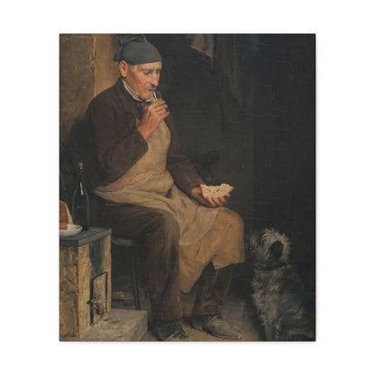 Albert Anker (1831-1910) Old Man Taking a Rest 1901 - Canvas Wall Art-20″ x 24″-The Sticker Space