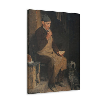 Albert Anker (1831-1910) Old Man Taking a Rest 1901 - Canvas Wall Art-The Sticker Space