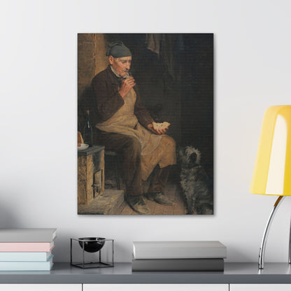 Albert Anker (1831-1910) Old Man Taking a Rest 1901 - Canvas Wall Art-The Sticker Space