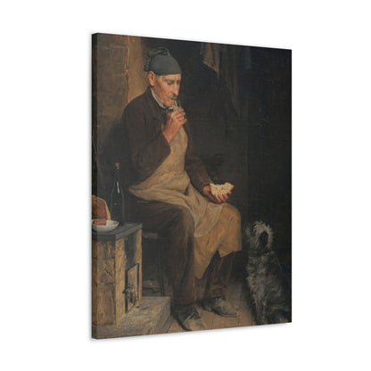 Albert Anker (1831-1910) Old Man Taking a Rest 1901 - Canvas Wall Art-The Sticker Space