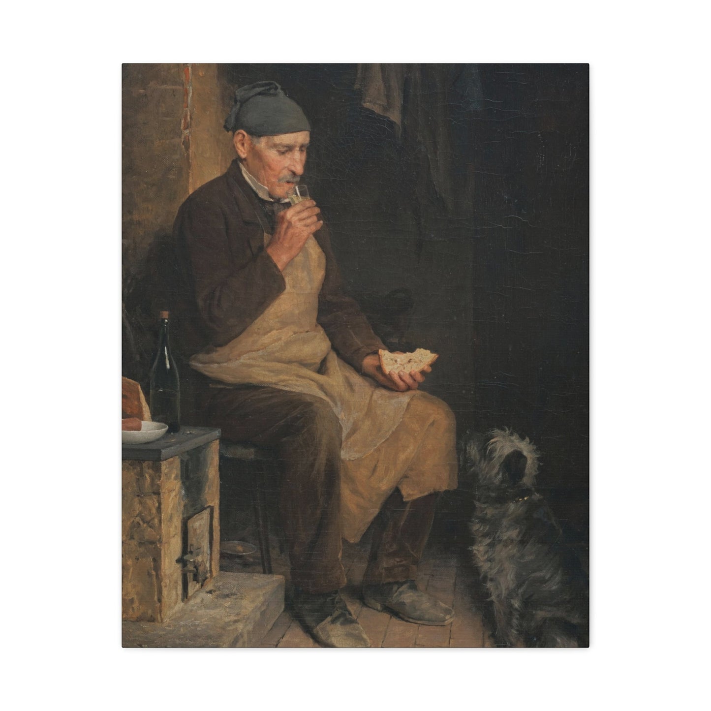 Albert Anker (1831-1910) Old Man Taking a Rest 1901 - Canvas Wall Art-24″ x 30″-The Sticker Space