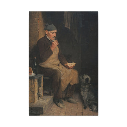 Albert Anker (1831-1910) Old Man Taking a Rest 1901 - Canvas Wall Art-24″ x 36″-The Sticker Space