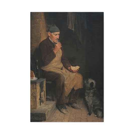 Albert Anker (1831-1910) Old Man Taking a Rest 1901 - Canvas Wall Art-24″ x 36″-The Sticker Space