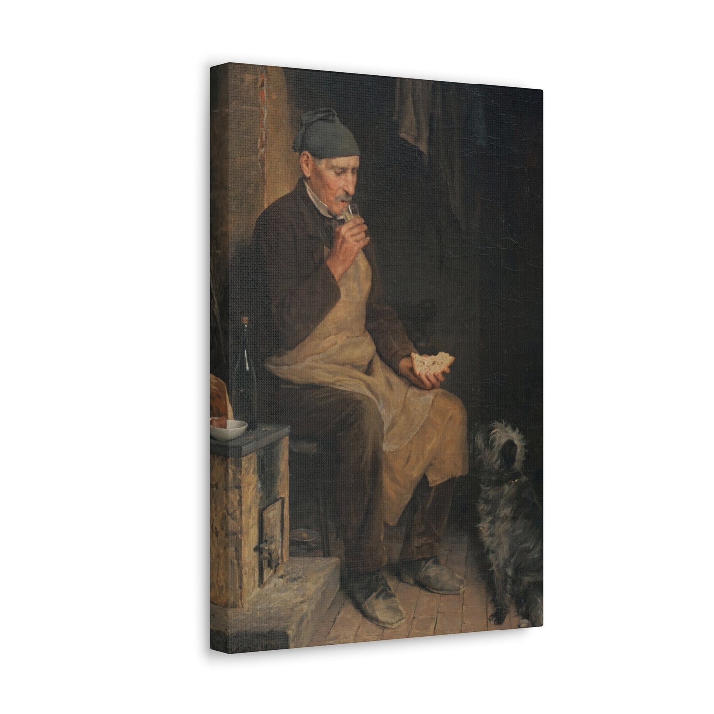 Albert Anker (1831-1910) Old Man Taking a Rest 1901 - Canvas Wall Art-The Sticker Space