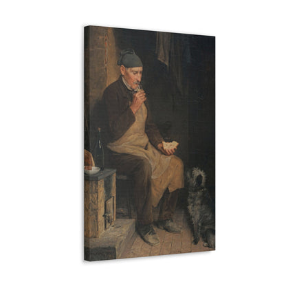 Albert Anker (1831-1910) Old Man Taking a Rest 1901 - Canvas Wall Art-The Sticker Space