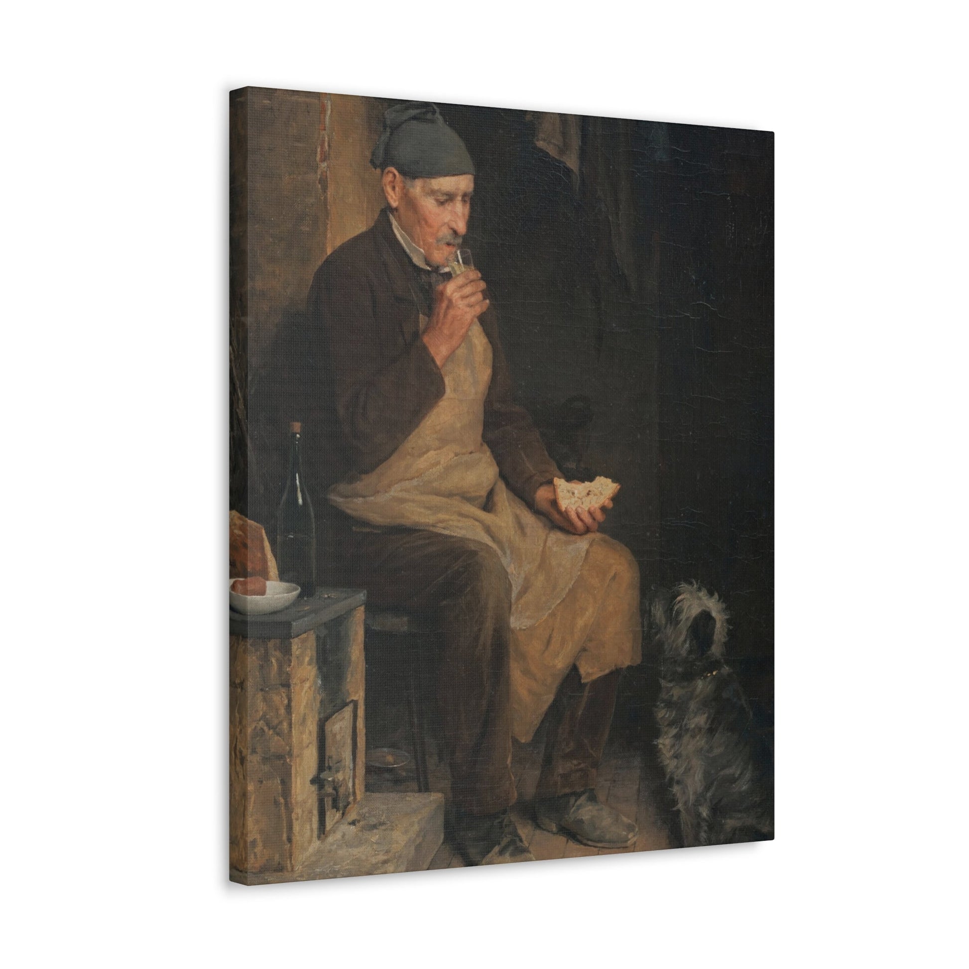 Albert Anker (1831-1910) Old Man Taking a Rest 1901 - Canvas Wall Art-The Sticker Space