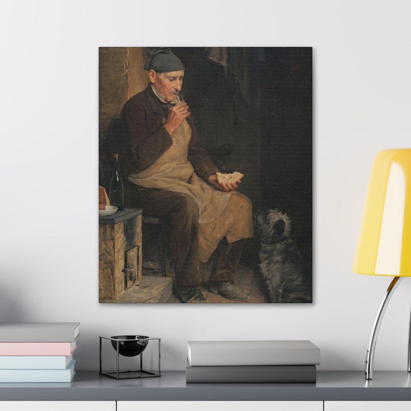 Albert Anker (1831-1910) Old Man Taking a Rest 1901 - Canvas Wall Art-The Sticker Space