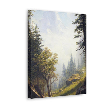 Albert Bierstadt (1830-1902) Among the Bernese Alps laid down on pan - Canvas Wall Art-The Sticker Space