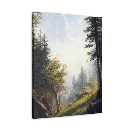 Albert Bierstadt (1830-1902) Among the Bernese Alps laid down on pan - Canvas Wall Art-The Sticker Space