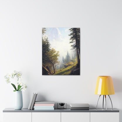 Albert Bierstadt (1830-1902) Among the Bernese Alps laid down on pan - Canvas Wall Art-The Sticker Space