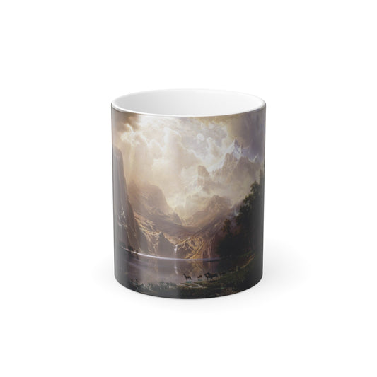 Albert Bierstadt (1830-1902) Among the Sierra Nevada Mountains, California(4) - Color Changing Mug 11oz-11oz-The Sticker Space