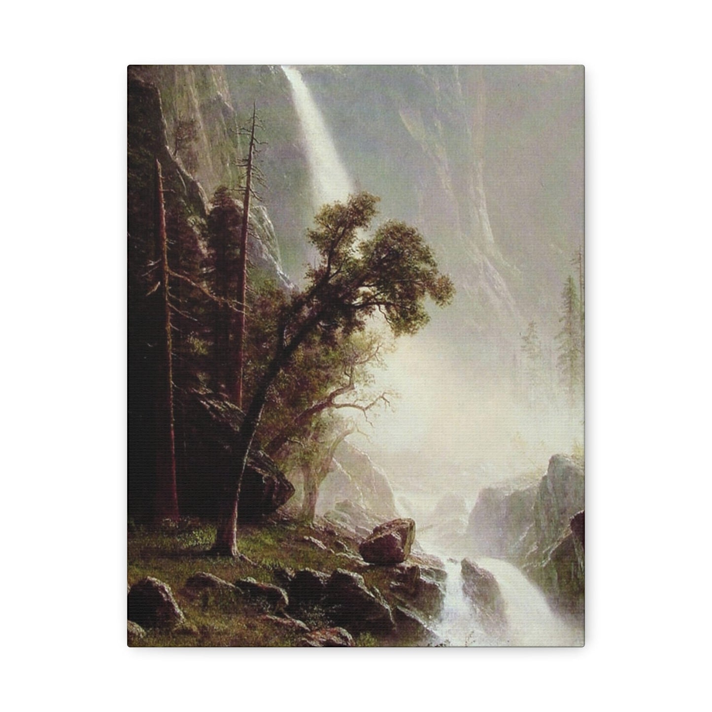 Albert Bierstadt (1830-1902) Bridal Veil Falls, Yosemite c1871-c1873 - Canvas Wall Art-11″ x 14″-The Sticker Space