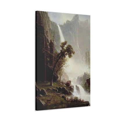 Albert Bierstadt (1830-1902) Bridal Veil Falls, Yosemite c1871-c1873 - Canvas Wall Art-The Sticker Space