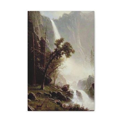 Albert Bierstadt (1830-1902) Bridal Veil Falls, Yosemite c1871-c1873 - Canvas Wall Art-12" x 18"-The Sticker Space