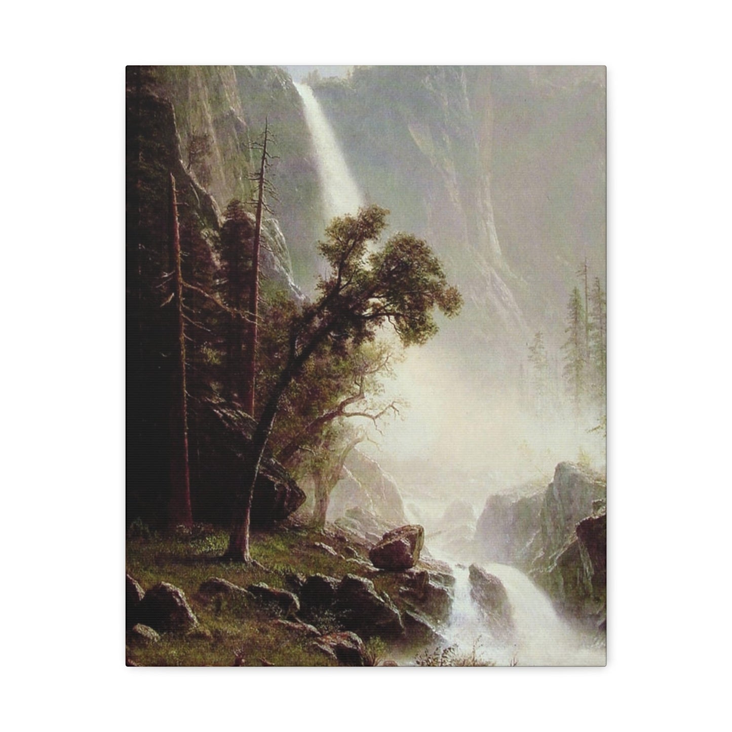 Albert Bierstadt (1830-1902) Bridal Veil Falls, Yosemite c1871-c1873 - Canvas Wall Art-16″ x 20″-The Sticker Space