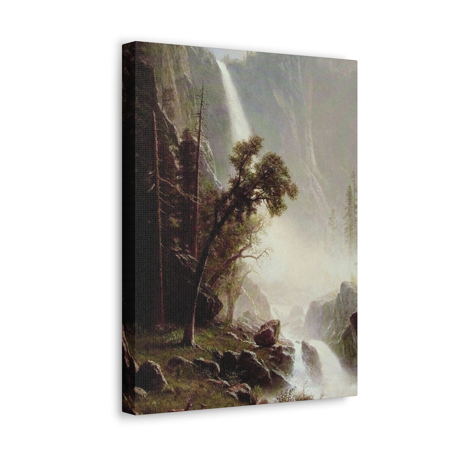 Albert Bierstadt (1830-1902) Bridal Veil Falls, Yosemite c1871-c1873 - Canvas Wall Art-The Sticker Space