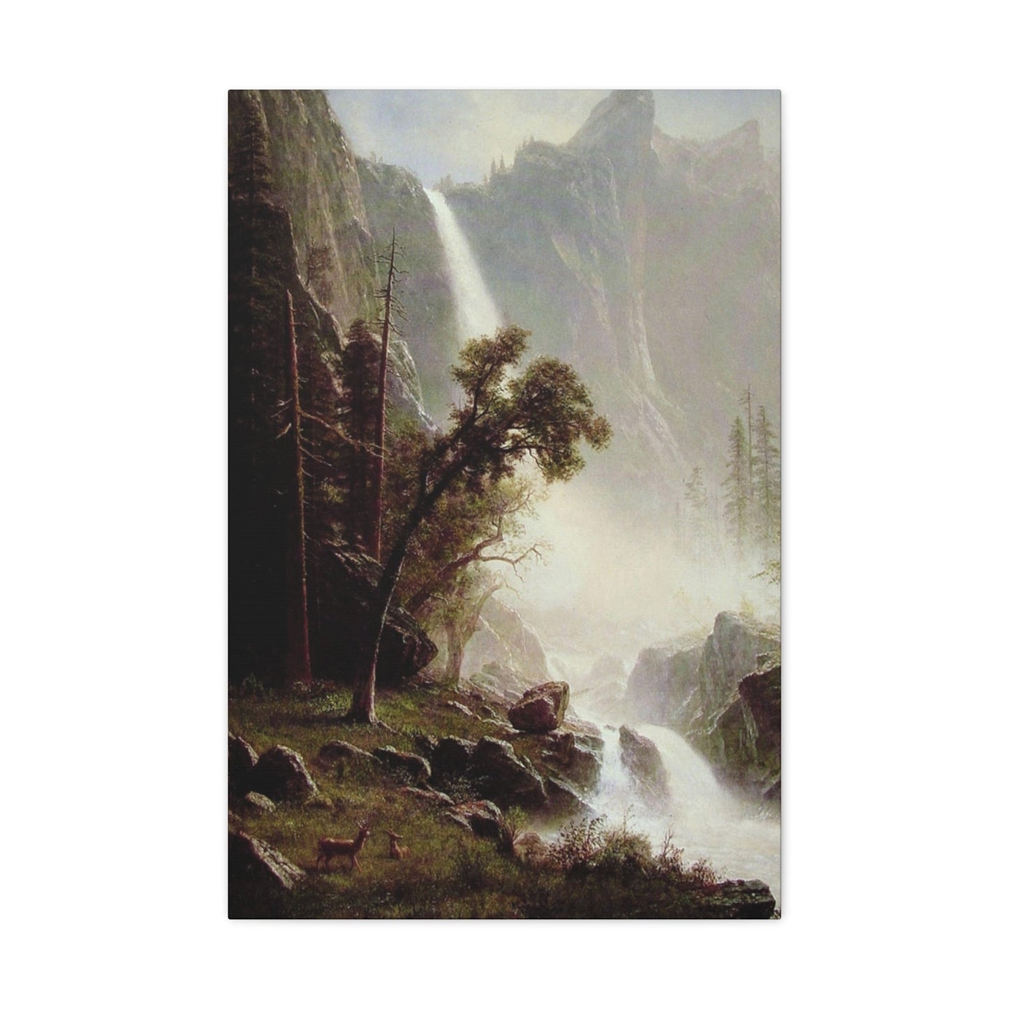 Albert Bierstadt (1830-1902) Bridal Veil Falls, Yosemite c1871-c1873 - Canvas Wall Art-20″ x 30″-The Sticker Space