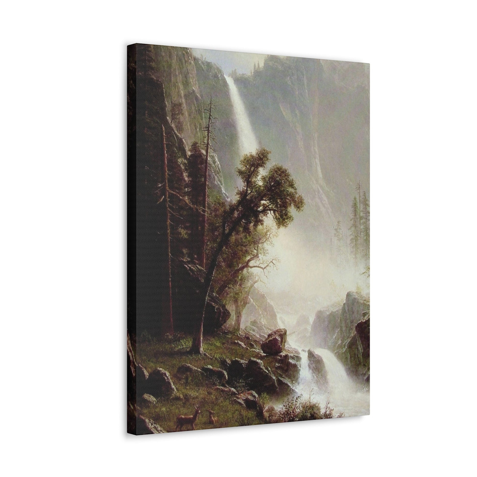 Albert Bierstadt (1830-1902) Bridal Veil Falls, Yosemite c1871-c1873 - Canvas Wall Art-The Sticker Space