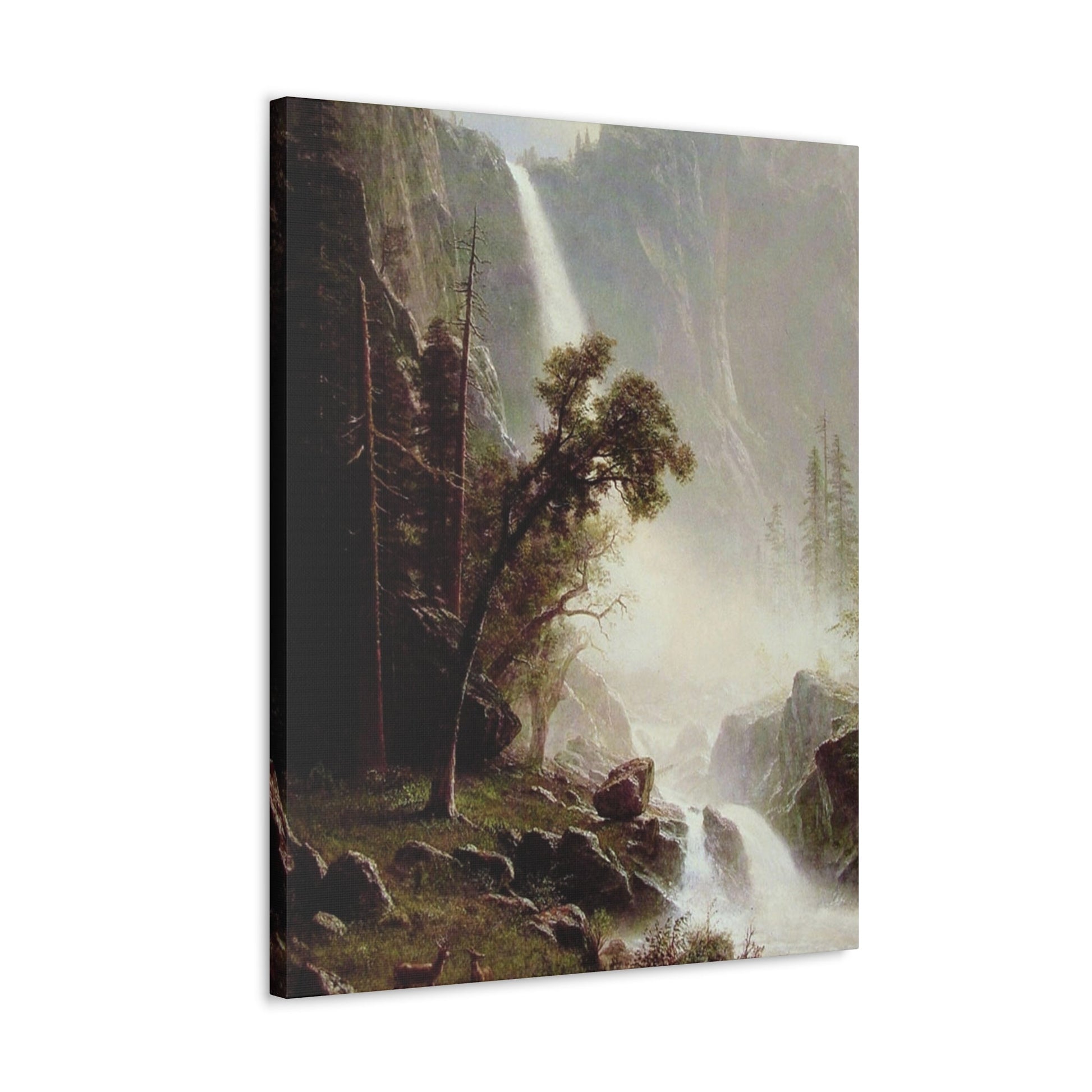 Albert Bierstadt (1830-1902) Bridal Veil Falls, Yosemite c1871-c1873 - Canvas Wall Art-The Sticker Space