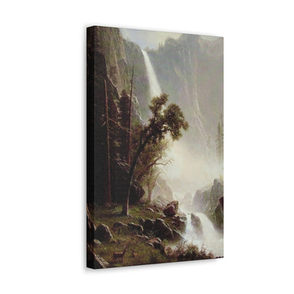 Albert Bierstadt (1830-1902) Bridal Veil Falls, Yosemite c1871-c1873 - Canvas Wall Art-The Sticker Space