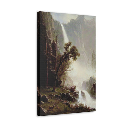 Albert Bierstadt (1830-1902) Bridal Veil Falls, Yosemite c1871-c1873 - Canvas Wall Art-The Sticker Space