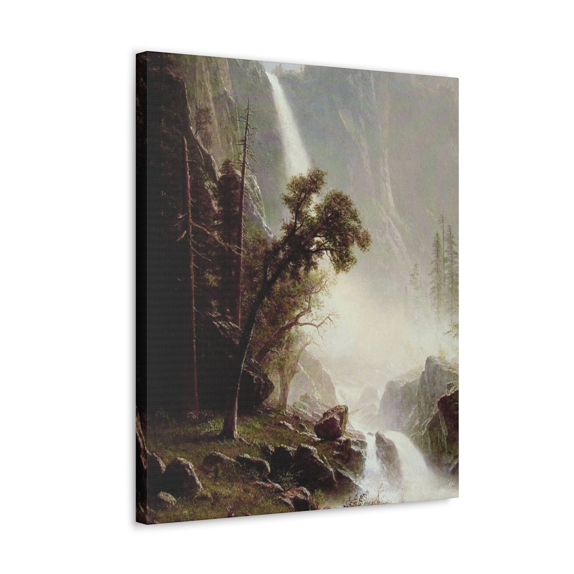 Albert Bierstadt (1830-1902) Bridal Veil Falls, Yosemite c1871-c1873 - Canvas Wall Art-The Sticker Space