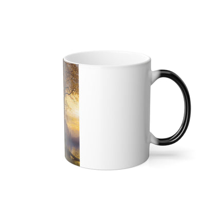 Albert Bierstadt (1830-1902) Sunset in California, Yosemite - Oil on Canvas - Color Changing Mug 11oz-11oz-The Sticker Space