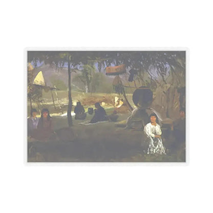 Albert Bierstadt - California Indian Camp (Native Americans in Art) STICKER Vinyl Kiss-Cut Decal 6 Inch Transparent - The Sticker Space